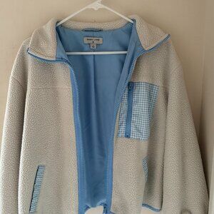 Sandy Liang Women's Blue White Sherpa Jacket